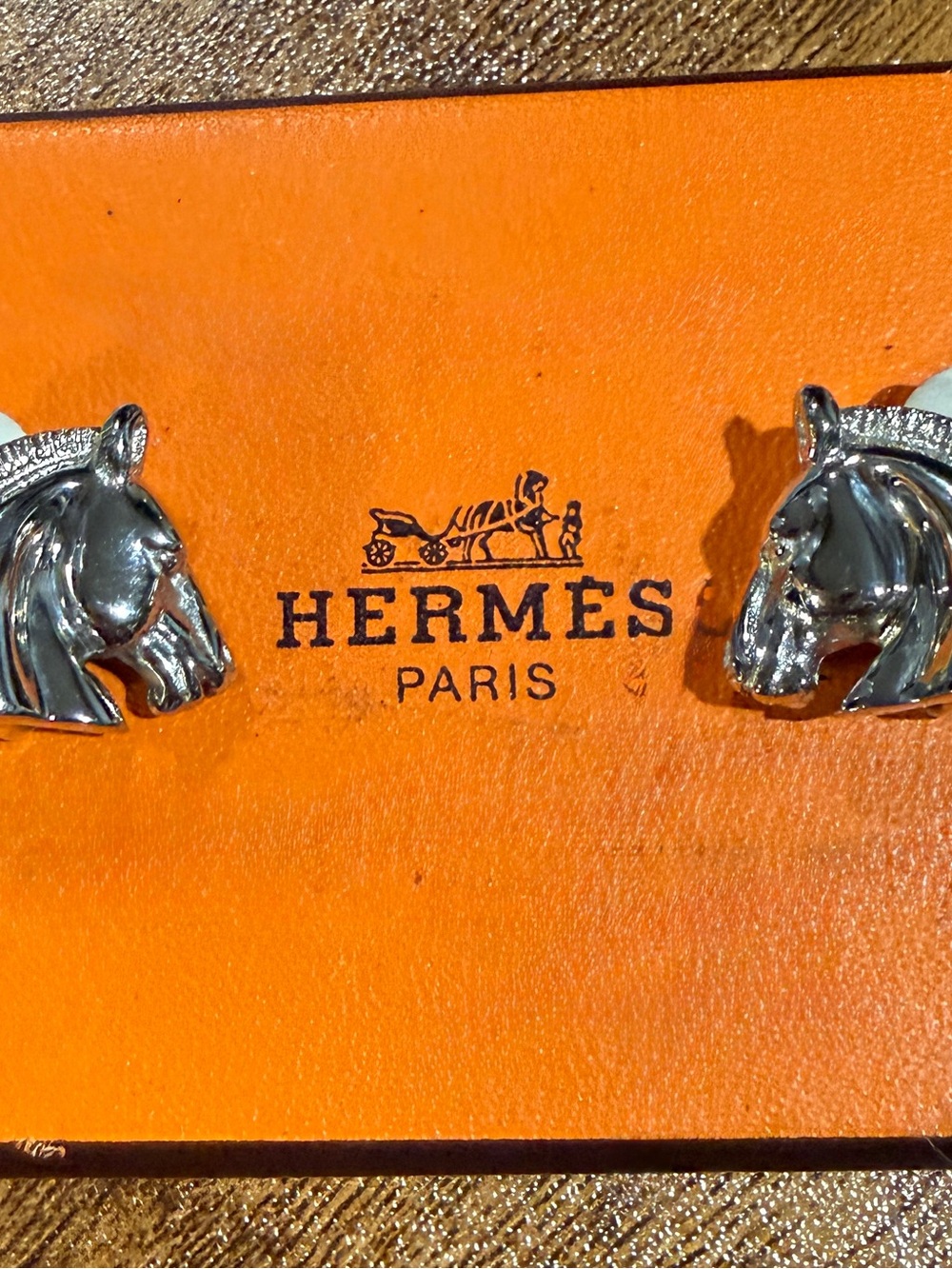 Hermes silver clip on horse head earrings! Beautifully detailed design.